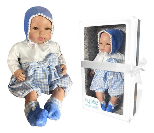 Boneca Bebê Reborn Alino Blue Pupee Boneco Menino