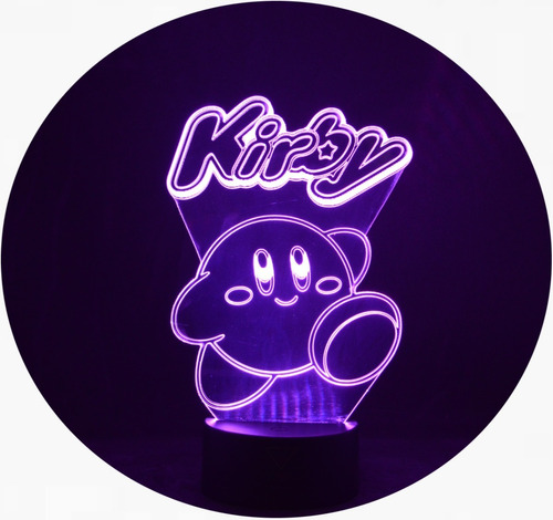 Lámpara 3d App Incluida Diseño Kirby + Pilas