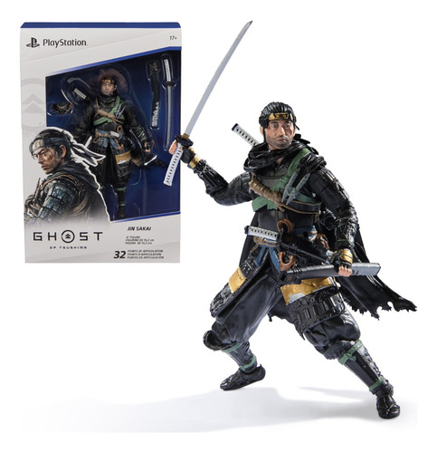 Playstation, Ghost Of Tsushima, Figura De Jin Sakai 15 Cm (Usado)