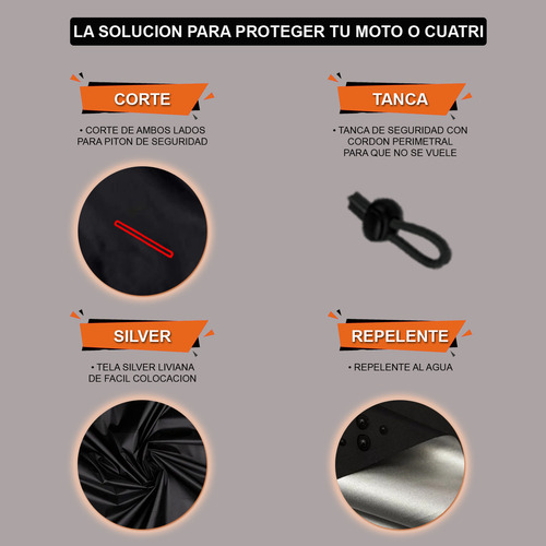 Funda Cubre Moto Silver Honda Xr 150 190 250 Tornado Crf 250