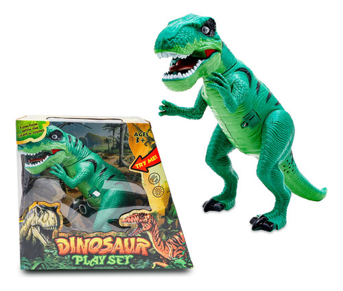 Dinosaurio Juguete Niños Con Luz Y Sonido A Pilas Personaje Dinosaurio Verde