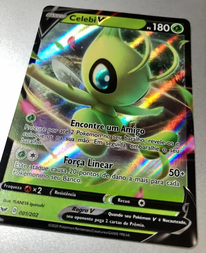 Carta Pokemon Lendarios Celebi V E Mew V +50 Cartas Original