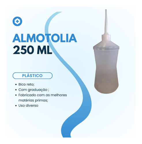 Almotolia Plástica Transparente 250 Ml Com Bico Reto 5 Uni
