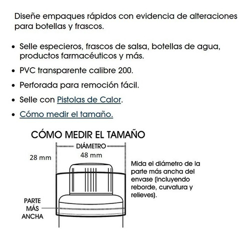 Imagen 2 de 2 de Bandas Termoencogibles Perforada Sello De Seguridad 48x28 Mm