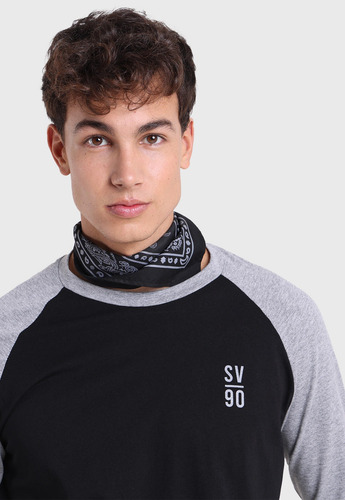 Imagen 2 de 6 de Polera Manga Larga Bicolor Hombre Soviet Spo2734ne