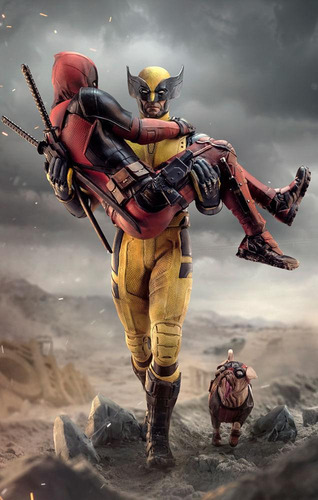 Estátua Deadpool and Wolverine - Deadpool and Wolverine Movie - Deluxe Art Scale 1/10 - Iron Studios