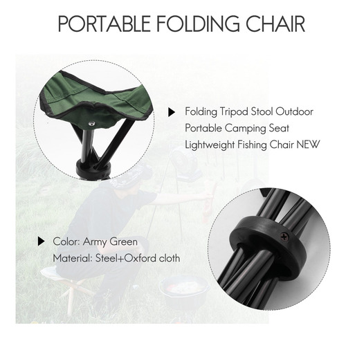 Taburete Plegable Con Trípode Portátil Para Acampar Lightwei