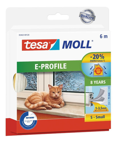 Burlete Adhes. Tesa Moll E-profile- Blanco 6m. Stop Chiflete