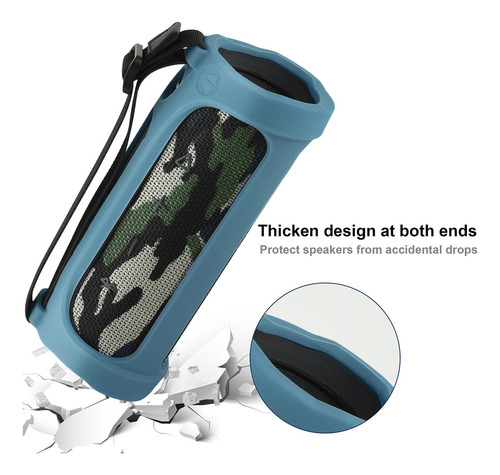 Funda De Silicona Con Correa De Asa Para Jbl Flip 4 Speake
