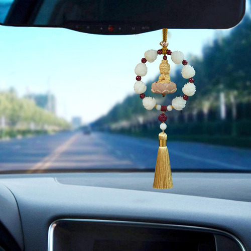 Colgante Para Espejo Retrovisor De Coche, Adorno Con Guanyin