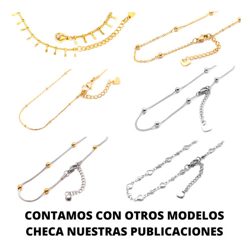 Imagen 9 de 10 de Pulsera Tobillera Plata Mujer Unisex Trebol Acero Doble Cade