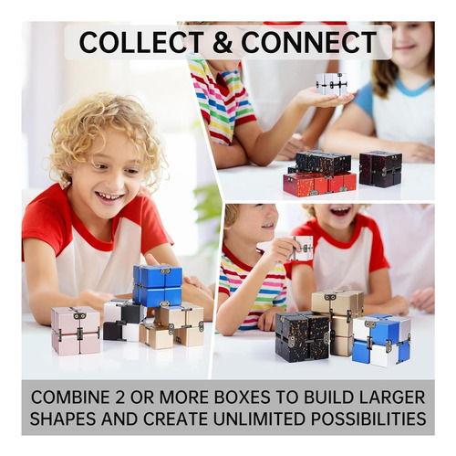 Rovzukct Cube Metal Infinity Cube Aluminio Bloque De Cubo De