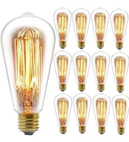 Bombillas Edison Fadimikoo, Vintage, 60 W, Unidades X12