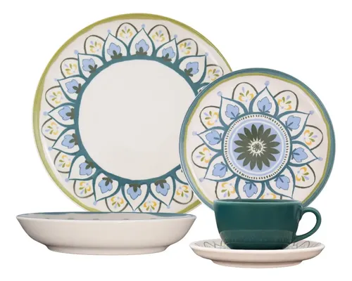 Aparelho De Jantar 20 Peças Flat Nisa Oxford