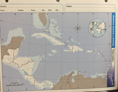 10 Mapas Escolares N°3 América Central Político