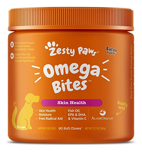 Zesty Paws Omega 3 Alaskan Fish Oil Chew Treats Para Perros 