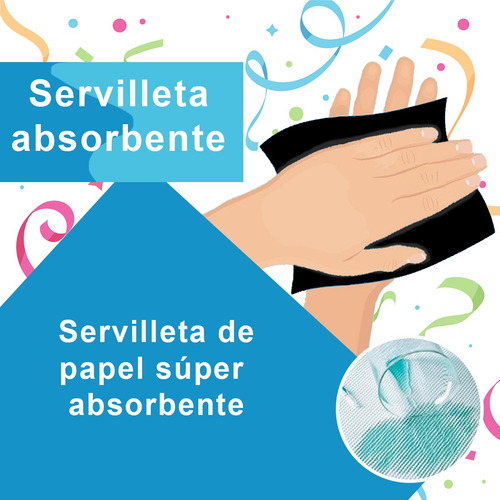 Servilletas De Papel Amscan 1000 Pzas Color Negra Absorbente