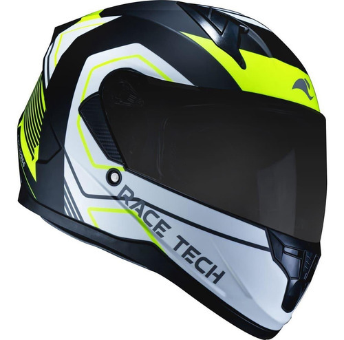 Capacete Race Tech Sector Exilio Fosco Preto E Amarelo Tamanho do capacete 60