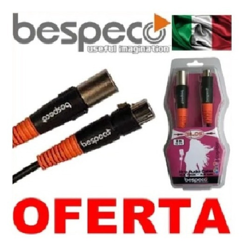 Imagen 2 de 4 de Cable Bespeco Canon Canon 3 Mts Xlr Microfono Marca Italiana