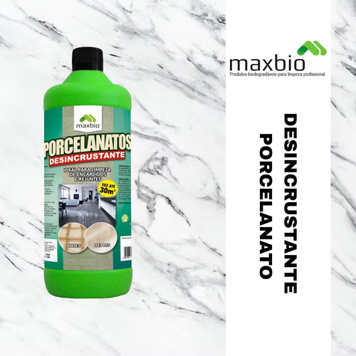 Desincrustante Porcelanato Limpeza Limpa Piso 1l Maxbio