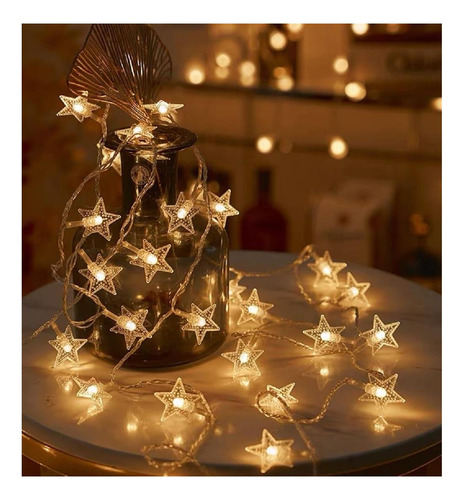Luces De Cuerda De Estrella De Wfggeh, 10 Pies 20 Led Usb La