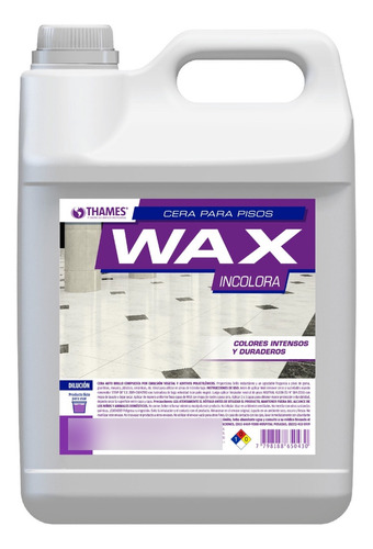 Cera Incolora Para Pisos Wax Carnauba X 5 Lts