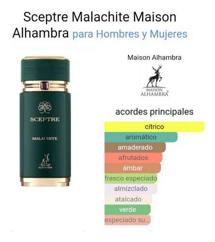 Perfume Arabe Maison Alhambra Sceptre Malachite Edp 100 Ml