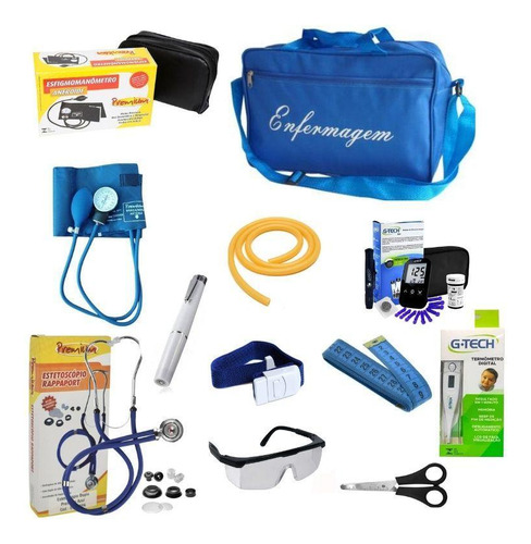 Kit De Enfermagem G-tech Free Azul Premium