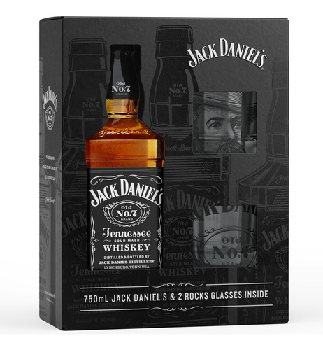 Whisky Daniel's Pack 3 Botellas N7, Honey Y Apple Con Vasos