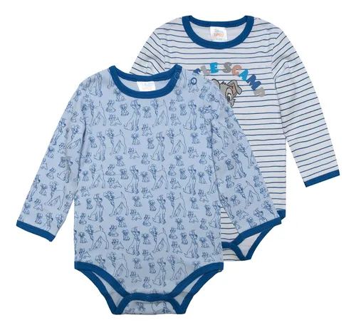 Pack Body Bebe Dama Y Vagabundo Doggie Azul Disney