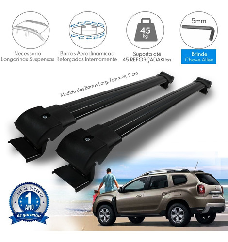 Travessas Renault Nova Duster 2021 Rack Teto Preto