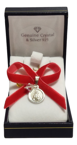 Medalla Protección Bebé Sagrado Corazón Platarelieve Cristal