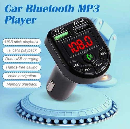 Transmisor Radio Fm Bluetooth Mp3 Usb Tf Wam Cargador Auto (Usado)