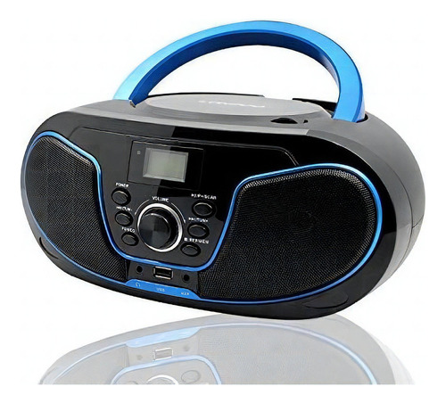 Lonpoo® Reproductor De Cd Portátil Con Radio Fm Y Entrada Auxiliar / Usb / Auricular Jack, Bluetooth Boombox, Azul