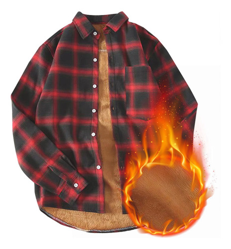 Yy. Abrigo M Para Hombre, Camisa De Tela Escocesa Gruesa Y Cálid