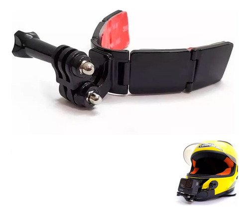Suporte Capacete Queixo Adesivo 3m Celular E Câmera De Ação Cor Preto
