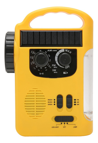 Radio Solar De Manivela Am Fm Sw Radio De Emergencia Con Led