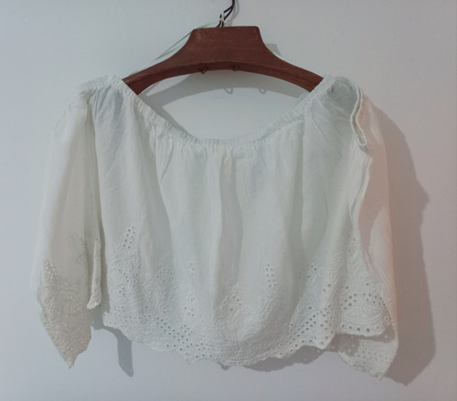 Blusa Blanca Dama Hombros Descubiertos 