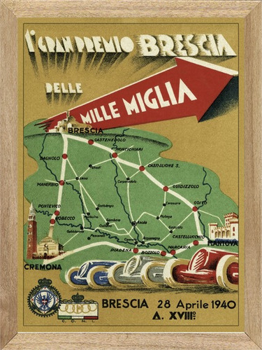 Mille Miglia 1940 , Cuadro, Poster, Publicidad       B221