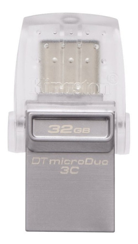 Memoria USB Kingston DataTraveler microDuo 3C DTDUO3C 32GB 3.1 Gen 1 plateado