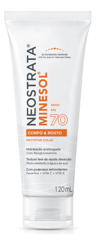 Neostrata Minesol Protetor Corpo E Rosto Fps70 120ml