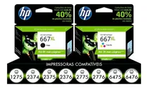 Comprar Kit  De Cartuchos Originais Hp 667 Xl Black + Color