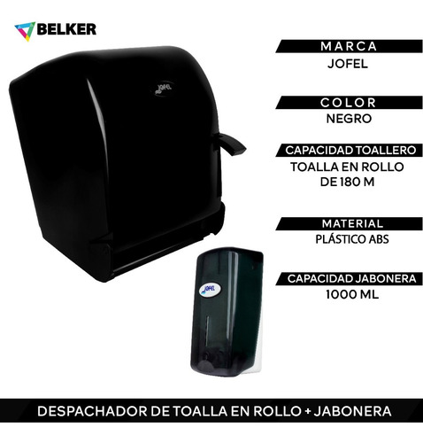 5 Dispensador Rellenable + 5 Despachadores De Toalla Jofel