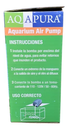 Bomba De Aire Para Pecera Peces Acuario 30 A 90 L 1592