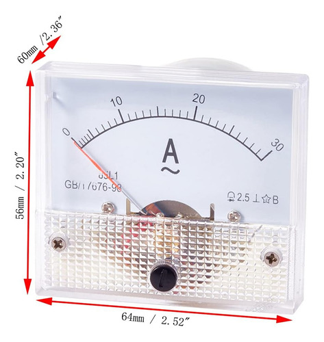 Ac 0-30a Panel De Corriente Analógica 85l1 Amp Amperímetro M L