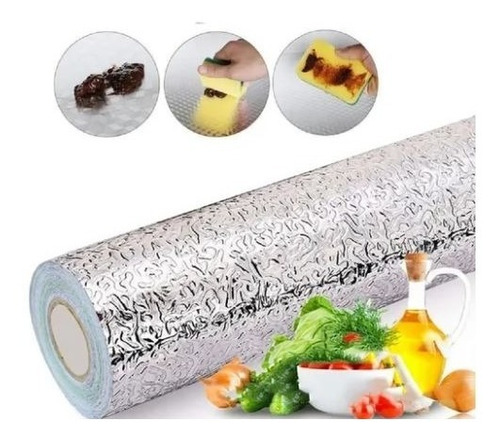 Imagen 1 de 4 de Autoadhesivo De Aluminio Para Cocina 5 Metros