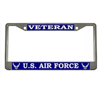 U.s. Air Force Veteran Steel Auto License Plate Frame C...
