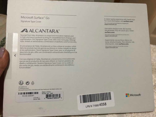 Microsoft Surface Go Alcantara Signature Type Cover