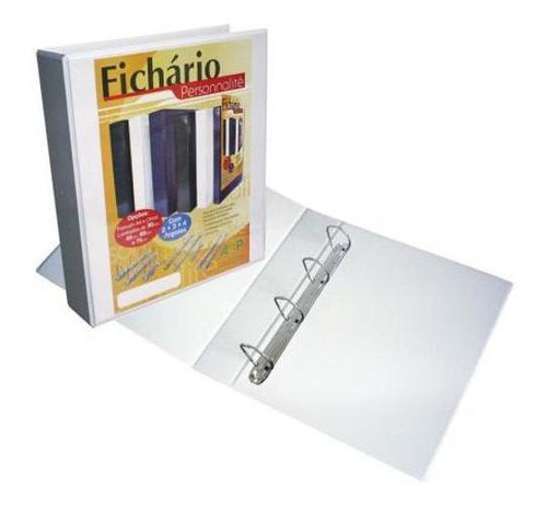 Fichário Revestido Com Cristal A4 Branco 75mm - 4754br - Com