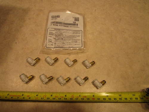 Bag Of 9 Smc Kq2l06-m5a Male Elbows 90 Degree, M0360 Bbz